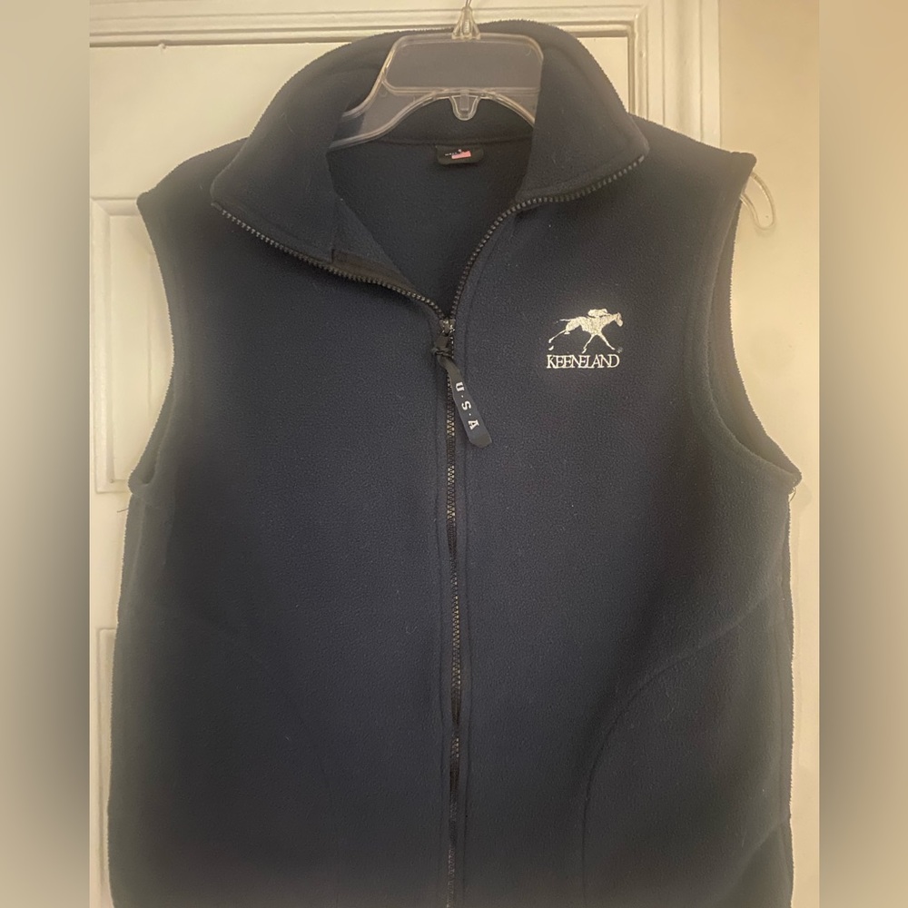 Men's Navy Fleece Vest with Full Zip